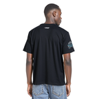 NFL PHILADELPHIA EAGLES REBEL ATHLETICS T-SHIRT EN JERSEY SIMPLE À LOGO EMPILÉ POUR HOMME (NOIR)