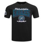 NFL PHILADELPHIA EAGLES TEAM BADGE T-SHIRT EN JERSEY SIMPLE POUR HOMME (NOIR)