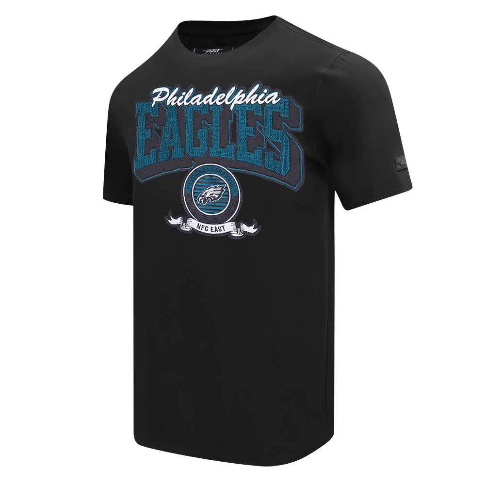 NFL PHILADELPHIA EAGLES TEAM BADGE T-SHIRT EN JERSEY SIMPLE POUR HOMME (NOIR)