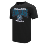 NFL PHILADELPHIA EAGLES TEAM BADGE T-SHIRT EN JERSEY SIMPLE POUR HOMME (NOIR)