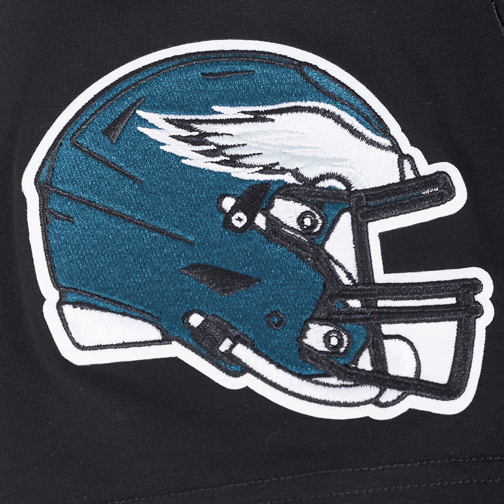 NFL PHILADELPHIA EAGLES TEAM BADGE T-SHIRT EN JERSEY SIMPLE POUR HOMME (NOIR)