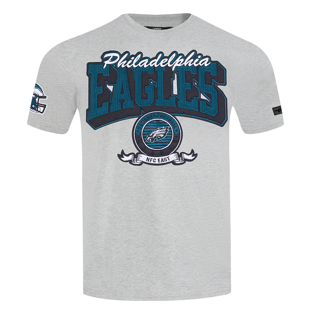 NFL PHILADELPHIA EAGLES TEAM BADGE T-SHIRT EN JERSEY SIMPLE POUR HOMME (GRIS CHINÉ)