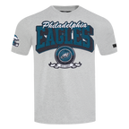 NFL PHILADELPHIA EAGLES TEAM BADGE T-SHIRT EN JERSEY SIMPLE POUR HOMME (GRIS CHINÉ)