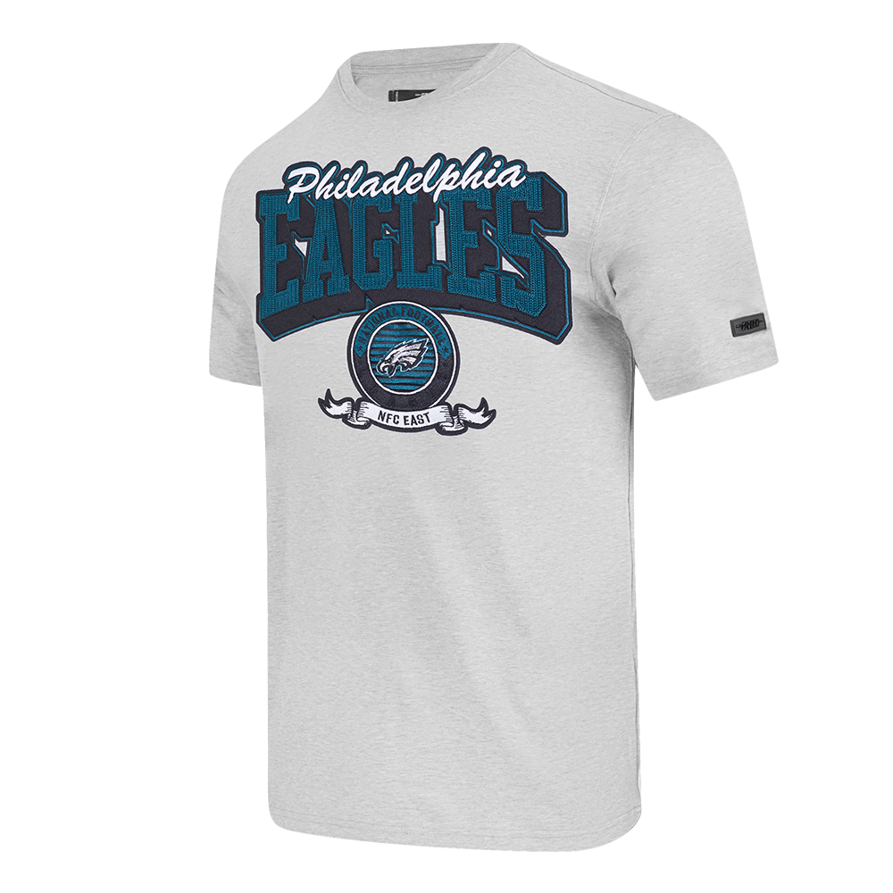 NFL PHILADELPHIA EAGLES TEAM BADGE T-SHIRT EN JERSEY SIMPLE POUR HOMME (GRIS CHINÉ)