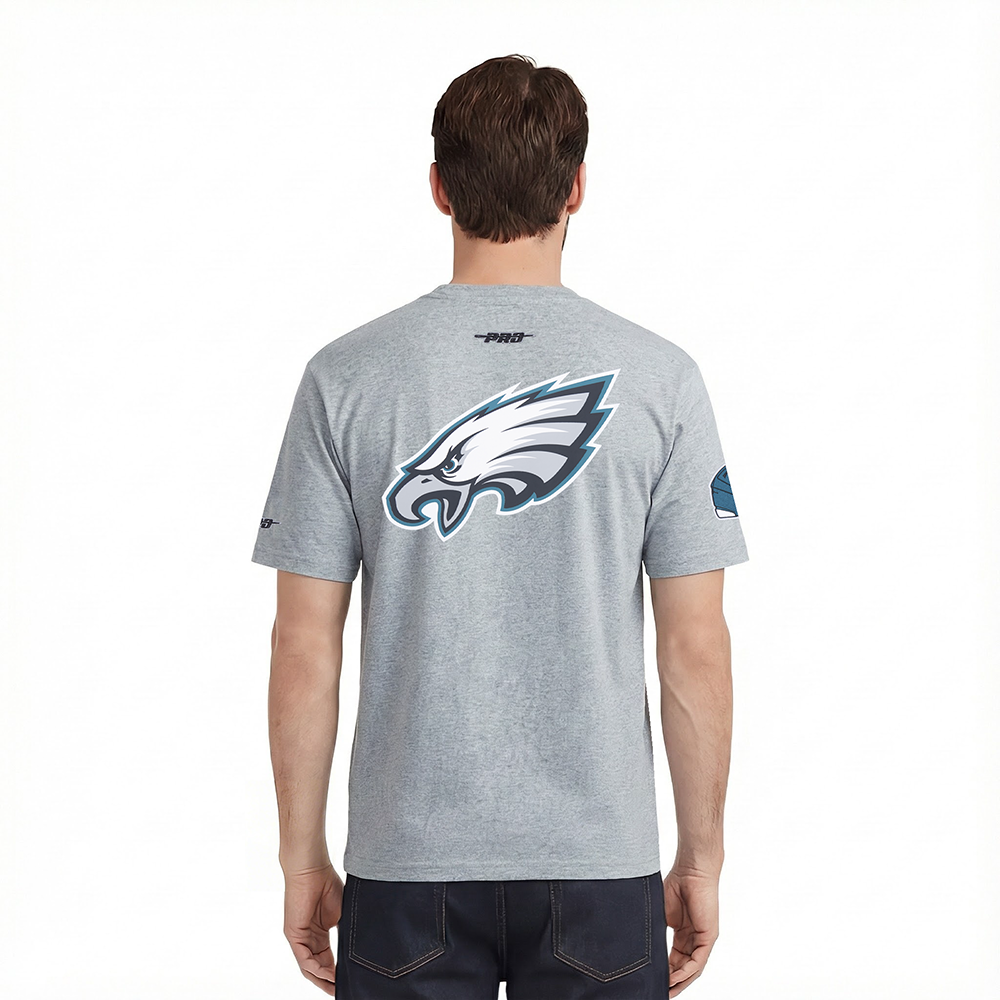 NFL PHILADELPHIA EAGLES LIVING LARGE T-SHIRT EN JERSEY DE COTON À ÉPAULES TOMBANTES POUR HOMME (GRIS CHINÉ FONCÉ)