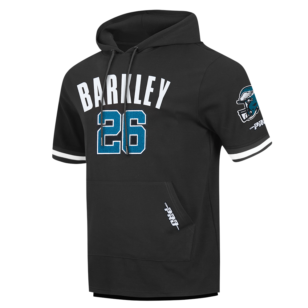 NFL PHILADELPHIA EAGLES SAQUON BARKLEY #26 CLASSIC PNN CHANDAIL À CAPUCHON À MANCHES COURTES POUR HOMME