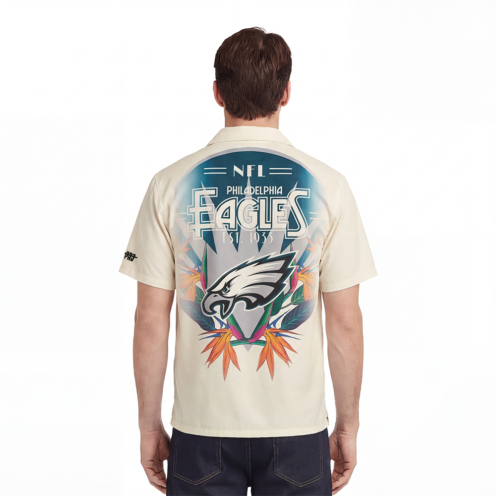 NFL PHILADELPHIA EAGLES PARADISE MEN'S BUTTON DOWN (EGGSHELL)