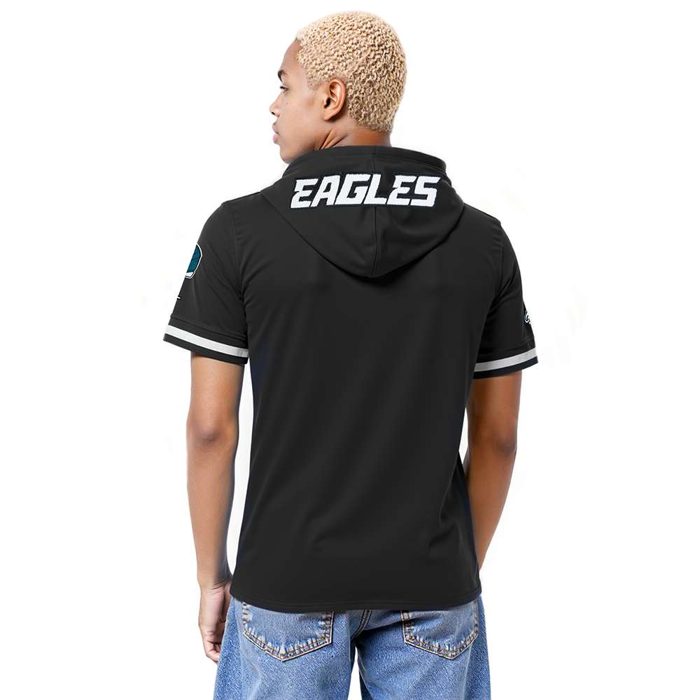 NFL PHILADELPHIA EAGLES JALEN HURTS #1 CLASSIC PNN MEN'S S/S HOODIE (BLACK)