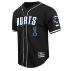 NFL PHILADELPHIA EAGLES JALEN HURTS #1 CLASSIC MESH PNN CHEMISE BOUTONNÉE EN FILET POUR HOMME (NOIR)