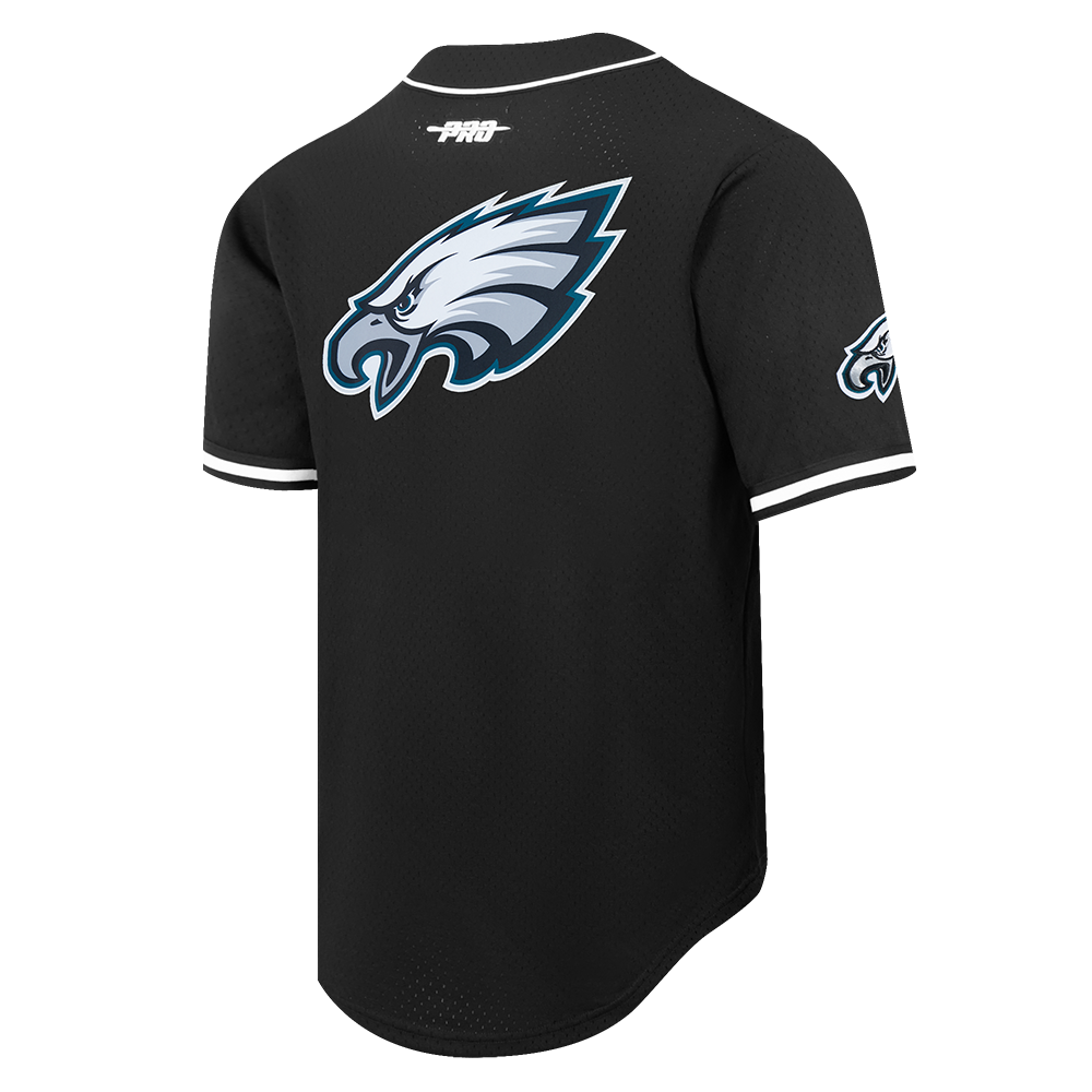 NFL PHILADELPHIA EAGLES JALEN HURTS #1 CLASSIC MESH PNN CHEMISE BOUTONNÉE EN FILET POUR HOMME (NOIR)