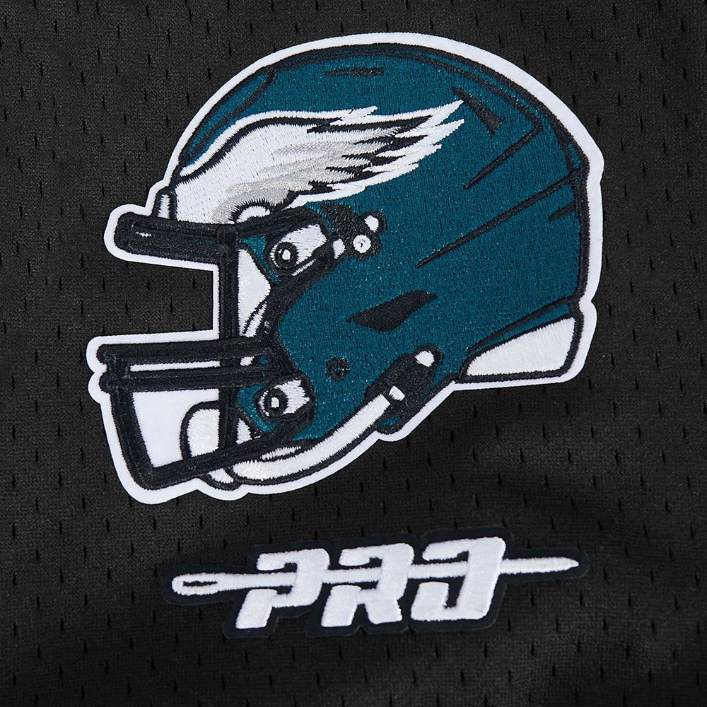 NFL PHILADELPHIA EAGLES JALEN HURTS #1 CLASSIC MESH PNN CHEMISE BOUTONNÉE EN FILET POUR HOMME (NOIR)