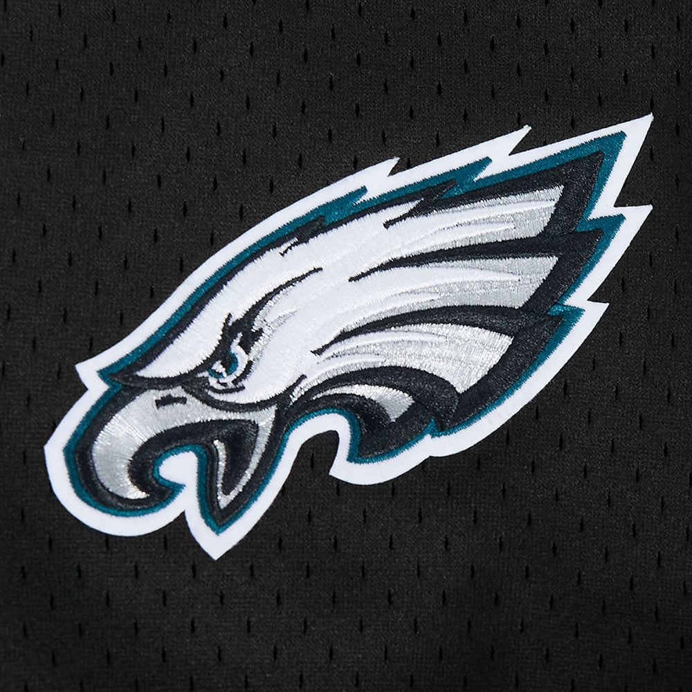 NFL PHILADELPHIA EAGLES JALEN HURTS #1 CLASSIC MESH PNN CHEMISE BOUTONNÉE EN FILET POUR HOMME (NOIR)
