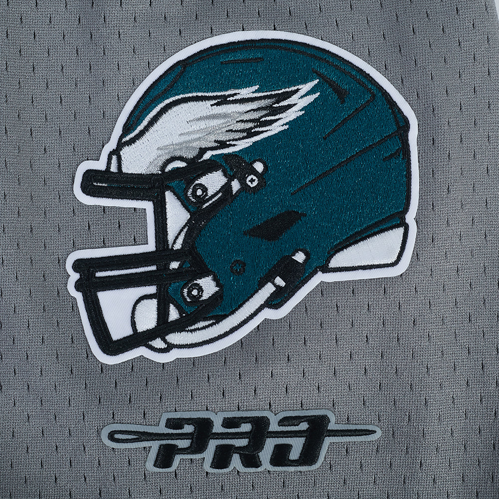 NFL PHILADELPHIA EAGLES SAQUON BARKLEY #26 CLASSIC MESH PNN MEN'S MESH BUTTON DOWN SHIRT (Gray)
