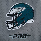 NFL PHILADELPHIA EAGLES SAQUON BARKLEY #26 CLASSIC MESH PNN MEN'S MESH BUTTON DOWN SHIRT (Gray)