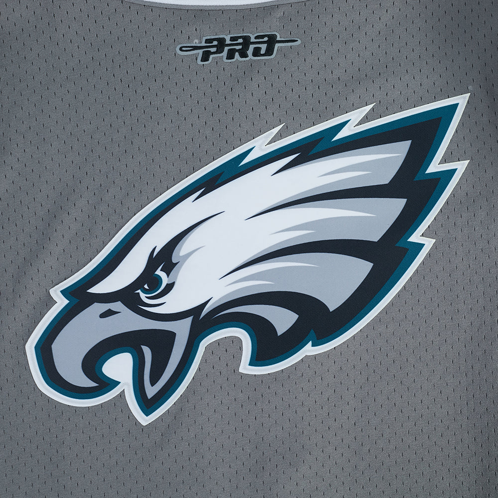 NFL PHILADELPHIA EAGLES SAQUON BARKLEY #26 CLASSIC MESH PNN MEN'S MESH BUTTON DOWN SHIRT (Gray)
