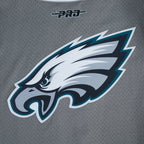 NFL PHILADELPHIA EAGLES SAQUON BARKLEY #26 CLASSIC MESH PNN MEN'S MESH BUTTON DOWN SHIRT (Gray)