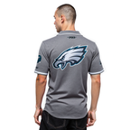 NFL PHILADELPHIA EAGLES SAQUON BARKLEY #26 CLASSIC MESH PNN MEN'S MESH BUTTON DOWN SHIRT (Gray)