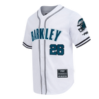 NFL PHILADELPHIA EAGLES SAQUON BARKLEY #26 CLASSIC MESH PNN CHEMISE BOUTONNÉE EN FILET POUR HOMME (BLANC/NOIR/BLANC)