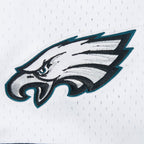 NFL PHILADELPHIA EAGLES SAQUON BARKLEY #26 CLASSIC MESH PNN CHEMISE BOUTONNÉE EN FILET POUR HOMME (BLANC/NOIR/BLANC)