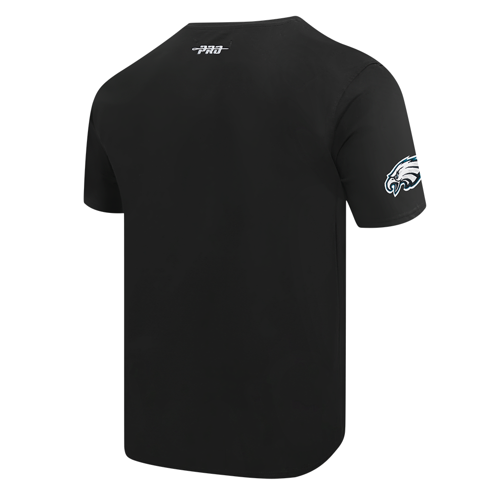 NFL PHILADELPHIA EAGLES CLASSIC CHENILLE T-SHIRT À MANCHES COURTES POUR HOMME (NOIR)