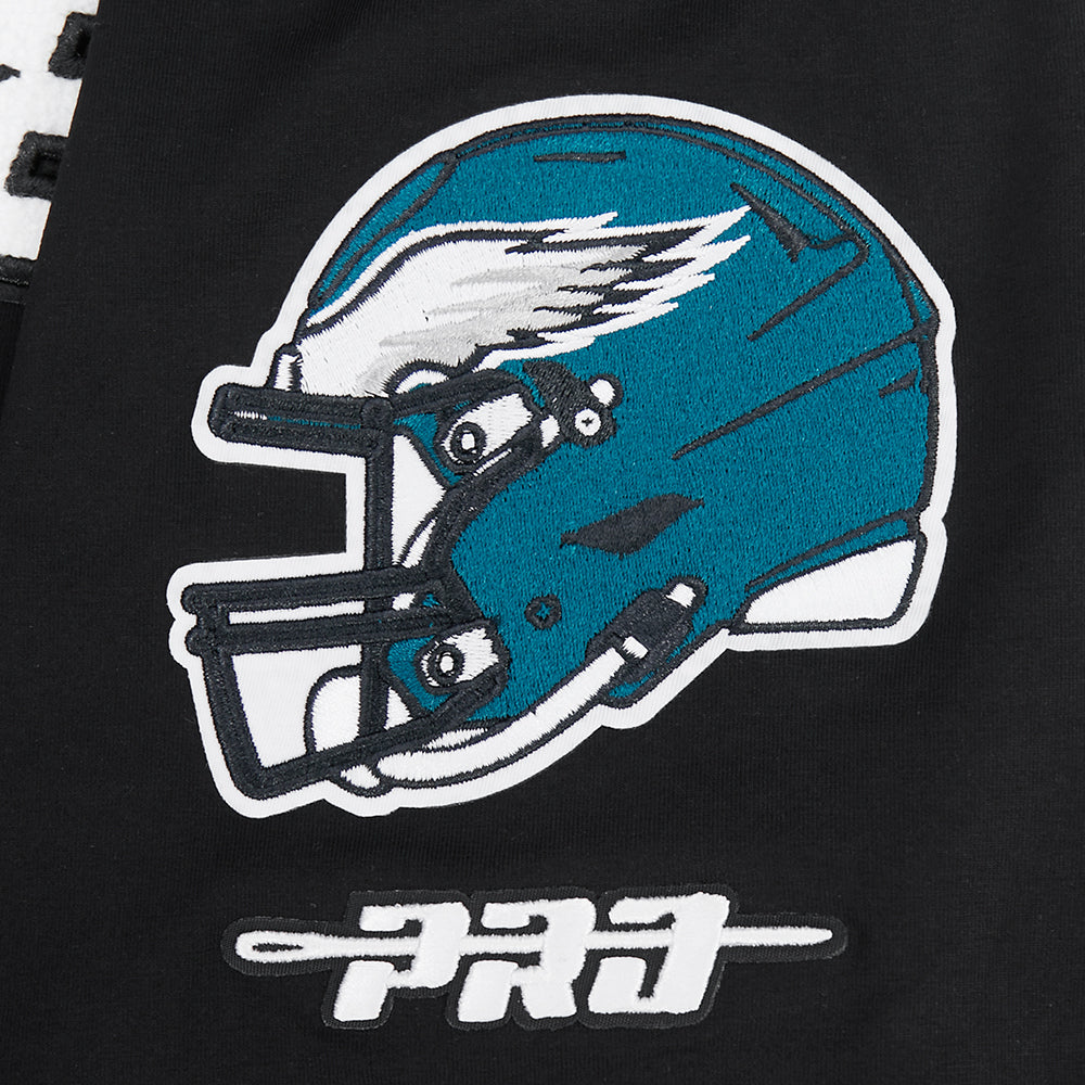 NFL PHILADELPHIA EAGLES CLASSIC CHENILLE T-SHIRT À MANCHES COURTES POUR HOMME (NOIR)