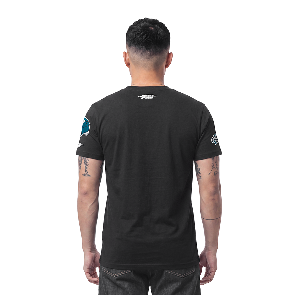 NFL PHILADELPHIA EAGLES CLASSIC CHENILLE MEN'S SHORT SLEEVE TEE (BLACK)