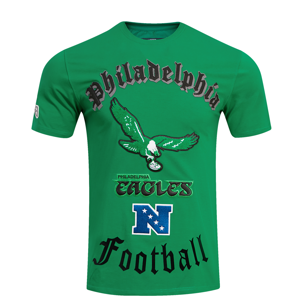 NFL PHILADELPHIA EAGLES RETRO OLD ENGLISH MEN'S TEE (KELLY GREEN)