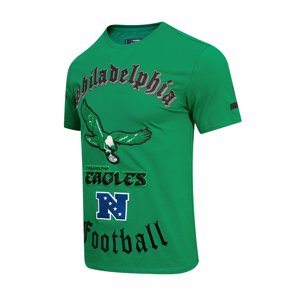 NFL PHILADELPHIA EAGLES RETRO OLD ENGLISH MEN'S TEE (KELLY GREEN)