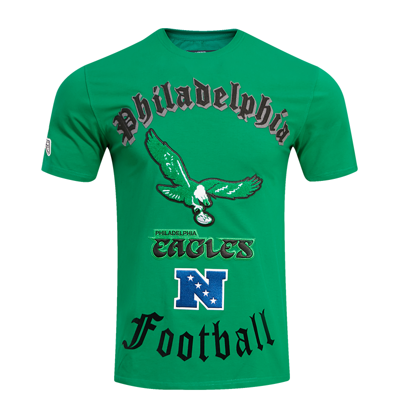 NFL PHILADELPHIA EAGLES RETRO OLD ENGLISH MEN'S TEE (KELLY GREEN)