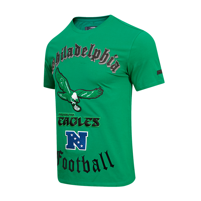 NFL PHILADELPHIA EAGLES RETRO OLD ENGLISH MEN'S TEE (KELLY GREEN)