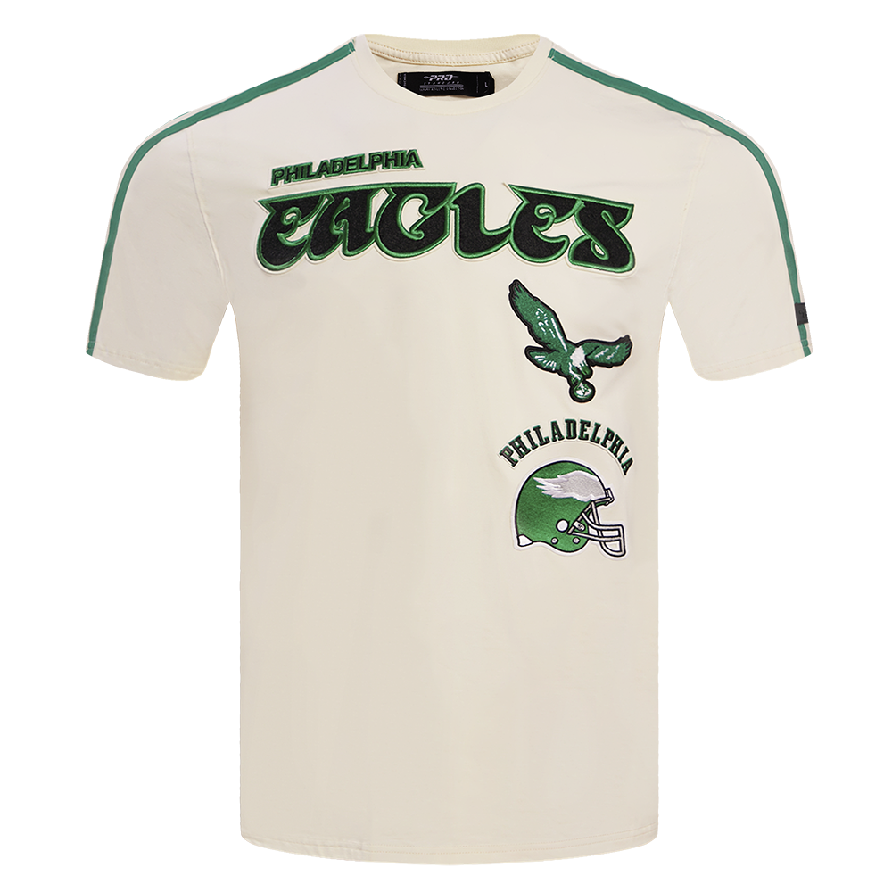 NFL PHILADELPHIA EAGLES RETRO CLASSIC MEN'S STRIPED TEE (EGGSHELL/ KELLY GREEN)