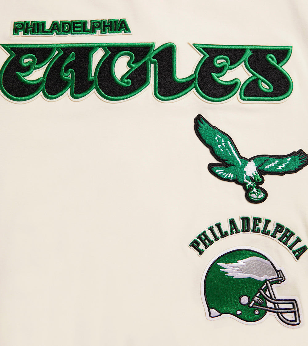 NFL PHILADELPHIA EAGLES RETRO CLASSIC MEN'S STRIPED TEE (EGGSHELL/ KELLY GREEN)