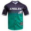 NFL PHILADELPHIA EAGLES MESH CHEMISE BOUTONNÉE D'ÉQUIPE POUR HOMME (VERT KELLY/NOIR)