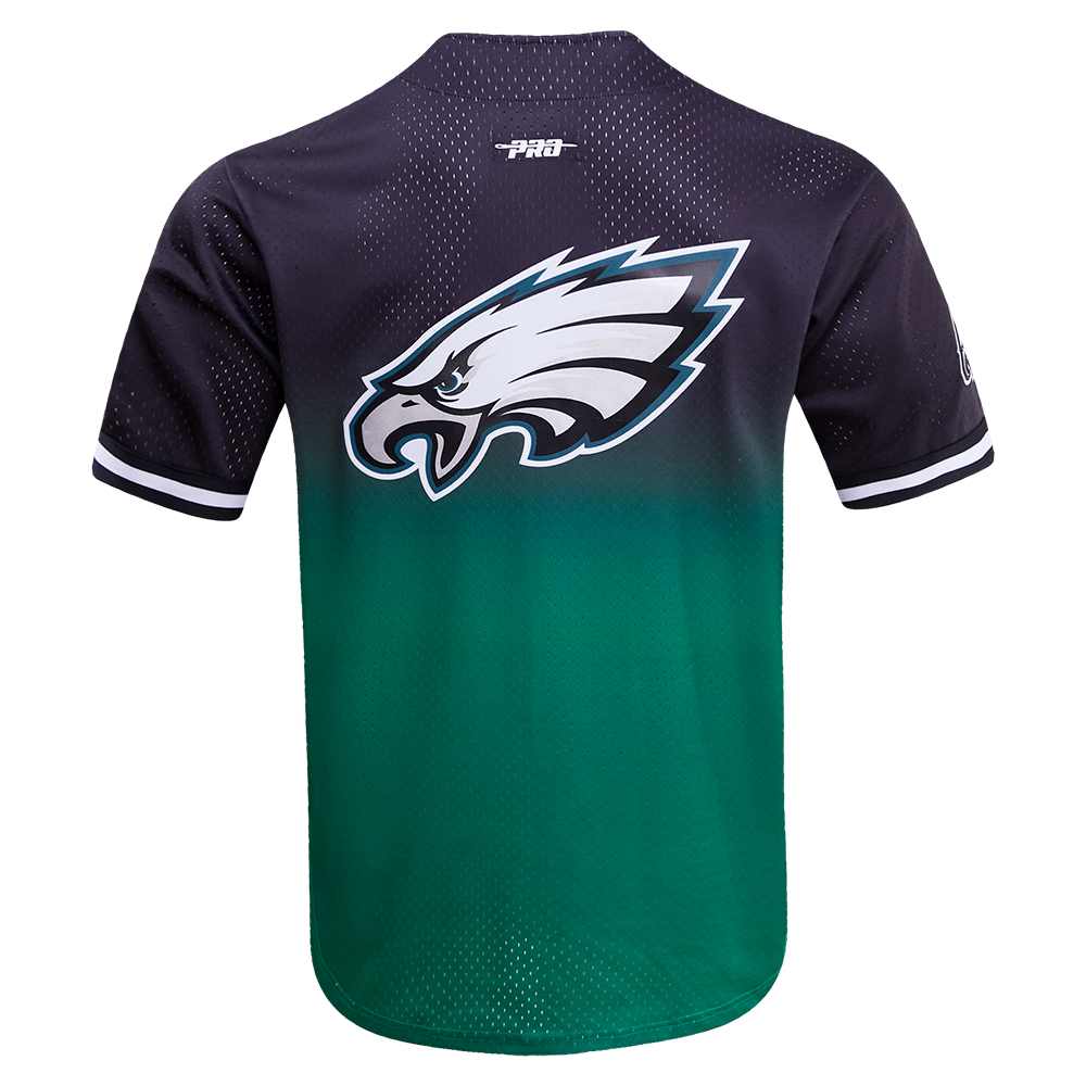 NFL PHILADELPHIA EAGLES MESH CHEMISE BOUTONNÉE D'ÉQUIPE POUR HOMME (VERT KELLY/NOIR)