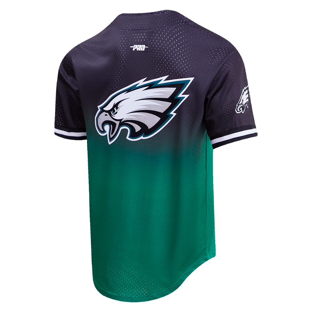 NFL PHILADELPHIA EAGLES MESH CHEMISE BOUTONNÉE D'ÉQUIPE POUR HOMME (VERT KELLY/NOIR)