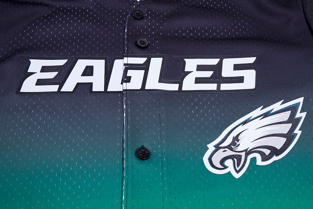 NFL PHILADELPHIA EAGLES MESH CHEMISE BOUTONNÉE D'ÉQUIPE POUR HOMME (VERT KELLY/NOIR)