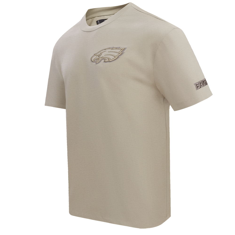 NFL PHILADELPHIA EAGLES NEUTRAL T-SHIRT EN JERSEY DE COTON À ÉPAULES TOMBANTES (TAUPE)