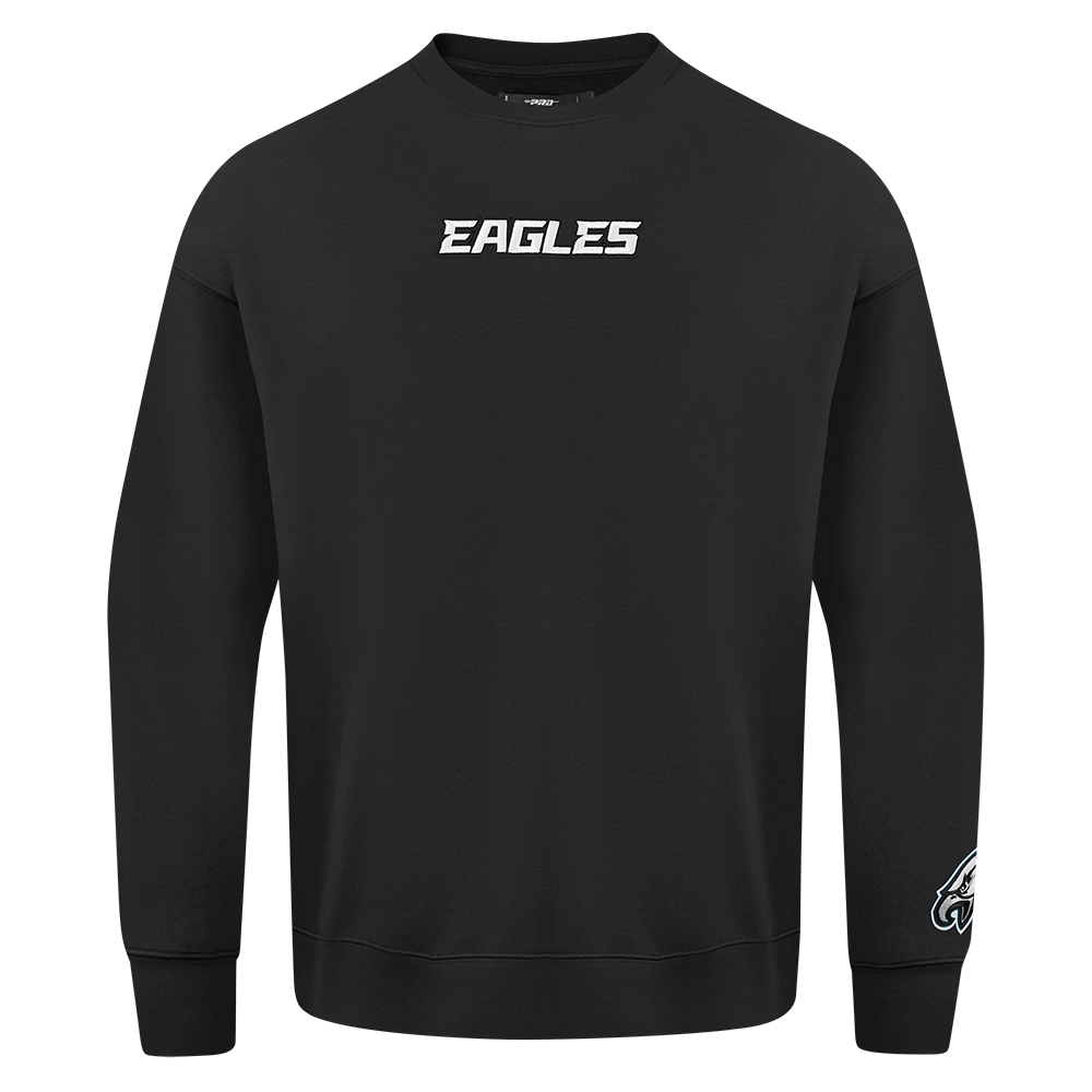 NFL PHILADELPHIA EAGLES WINGSPAN MEN'S DROP SHOULDER LONG SLEEVE TEE (BLACK)