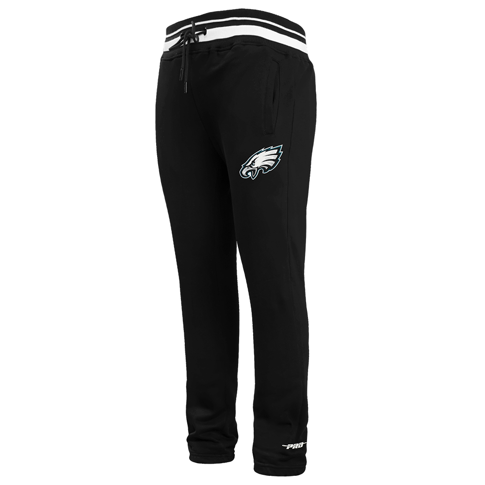 NFL PHILADELPHIA EAGLES SCRIPT TAIL MEN'S RIB FLEECE SWEATPANT (BLACK)