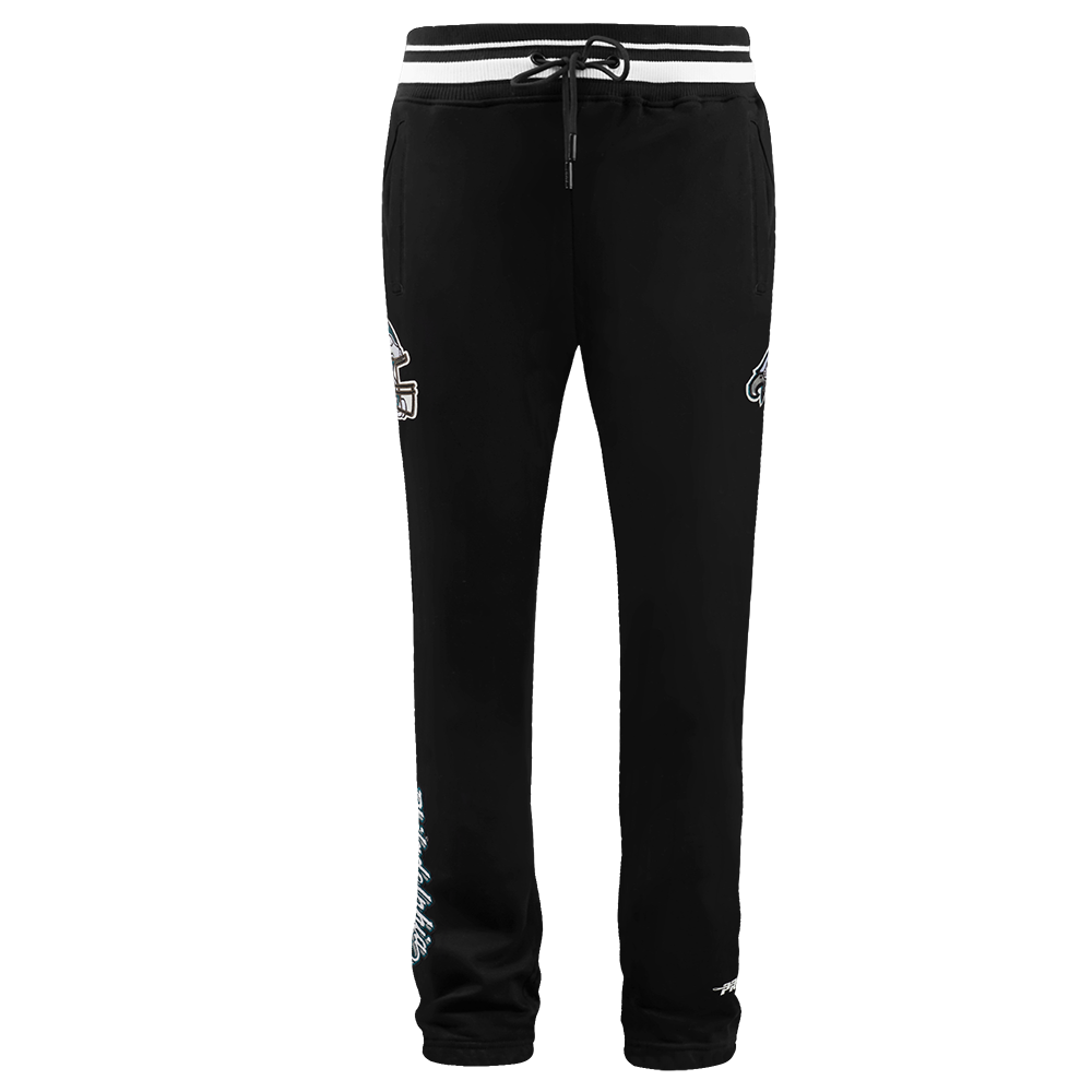NFL PHILADELPHIA EAGLES SCRIPT TAIL MEN'S RIB FLEECE SWEATPANT (BLACK)