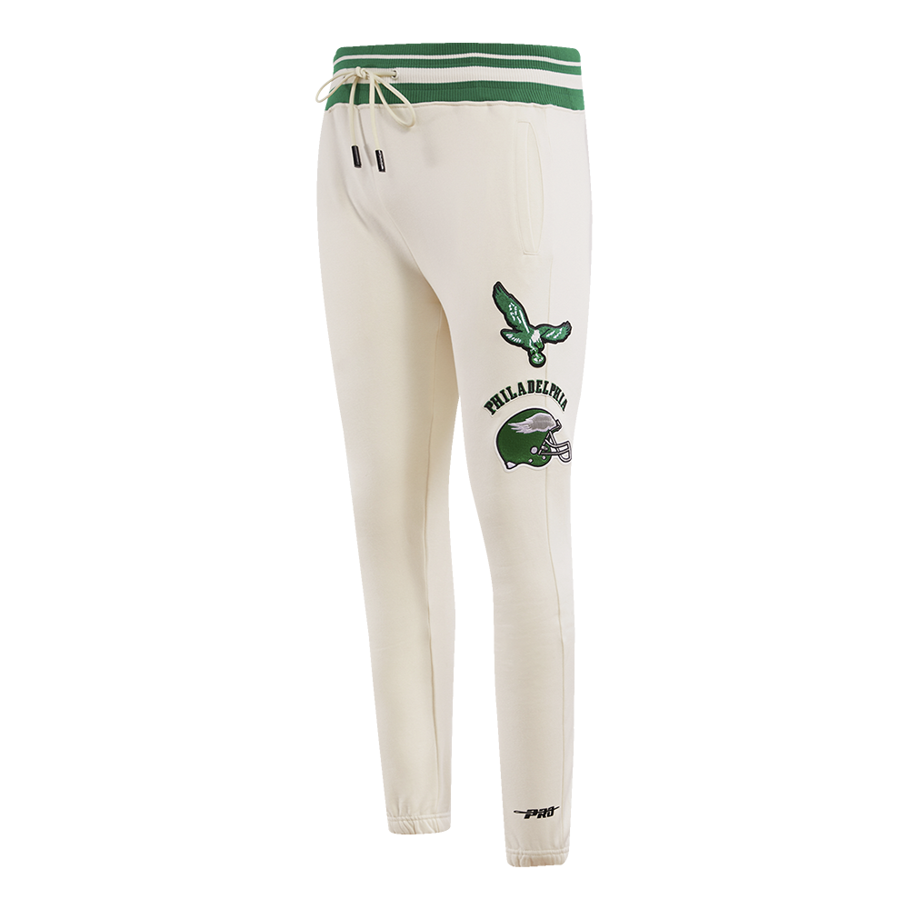 NFL PHILADELPHIA EAGLES RETRO CLASSIC PANTALON OUATÉ POUR HOMME (COQUILLE D'ŒUF/VERT KELLY)