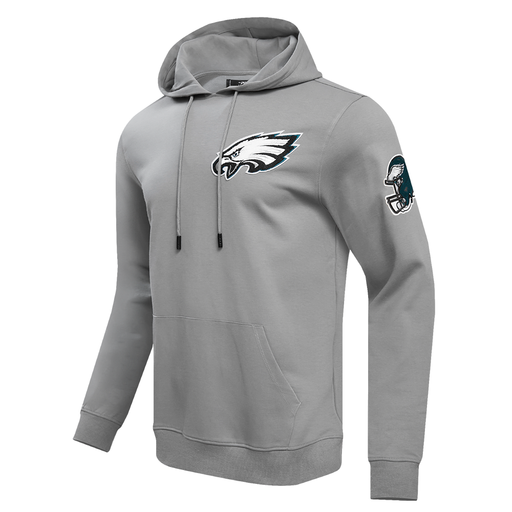 NFL PHILADELPHIA EAGLES CLASSIC CHENILLE MEN'S DOUBLE KNIT PULLOVER HOODIE (GRAY)