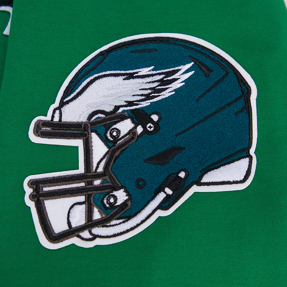 NFL PHILADELPHIA EAGLES CLASSIC CHENILLE MEN'S DK PO HOODIE (KELLY GREEN)
