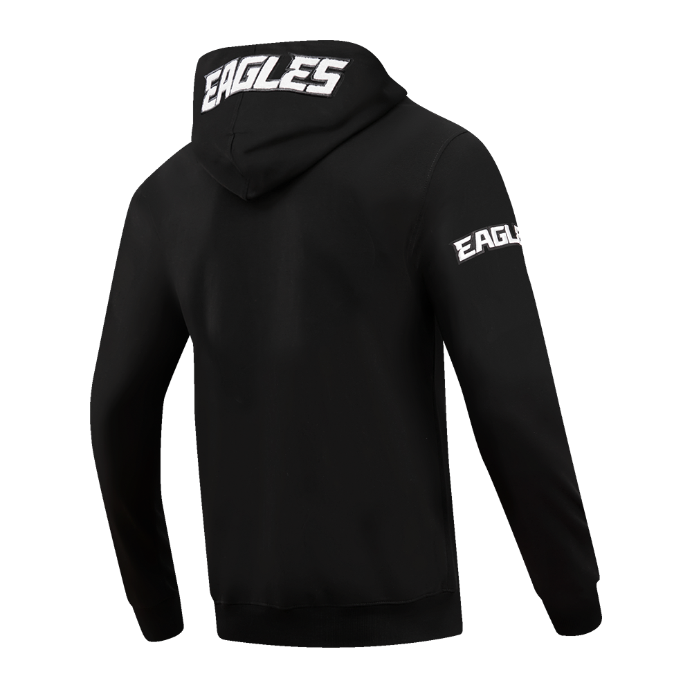 NFL PHILADELPHIA EAGLES CLASSIC CHENILLE CHANDAIL À CAPUCHON EN MAILLE DOUBLE À GLISSIÈRE POUR HOMME (NOIR)