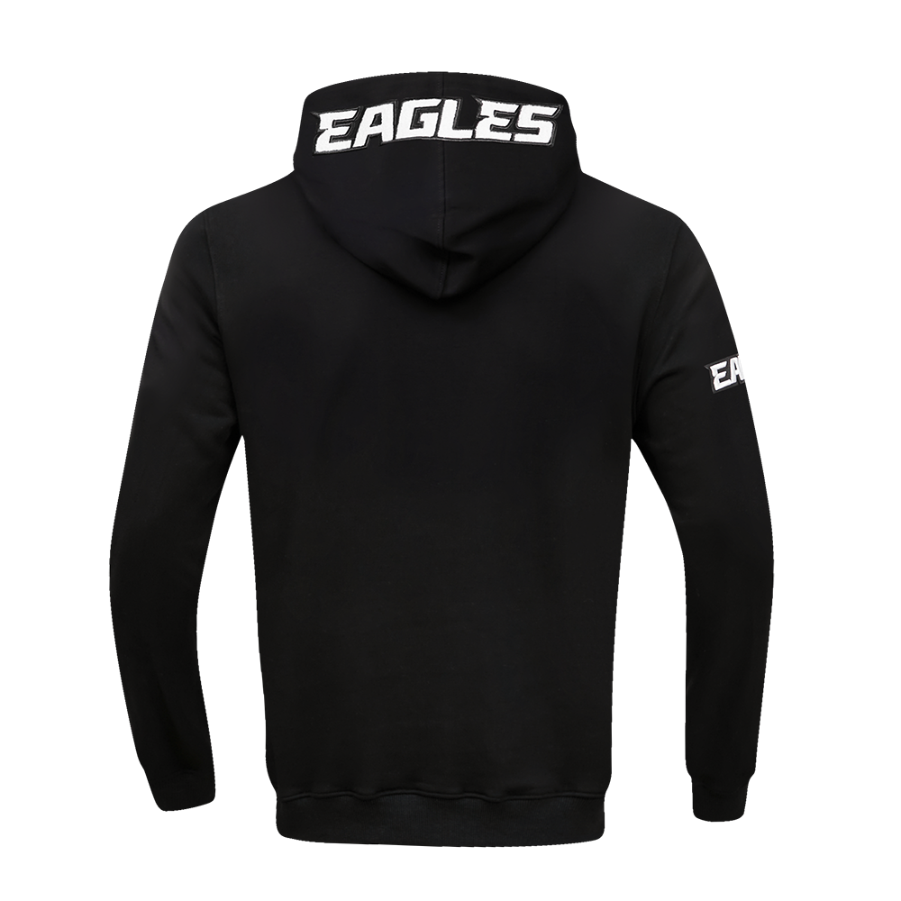 NFL PHILADELPHIA EAGLES CLASSIC CHENILLE CHANDAIL À CAPUCHON EN MAILLE DOUBLE À GLISSIÈRE POUR HOMME (NOIR)