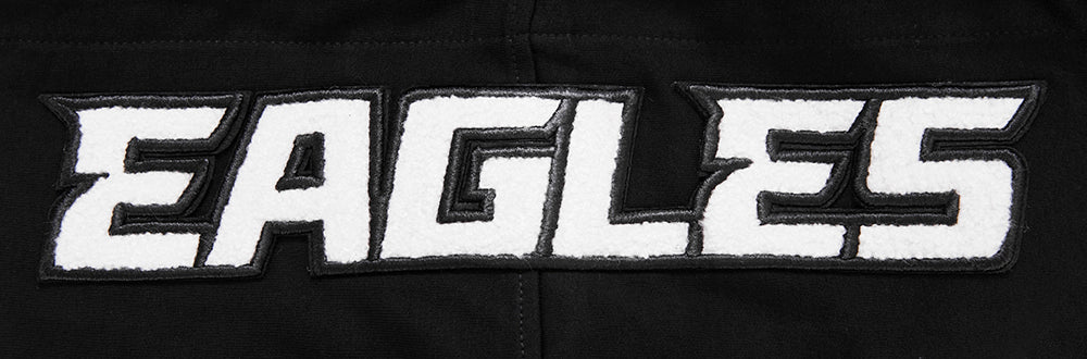 NFL PHILADELPHIA EAGLES CLASSIC CHENILLE CHANDAIL À CAPUCHON EN MAILLE DOUBLE À GLISSIÈRE POUR HOMME (NOIR)