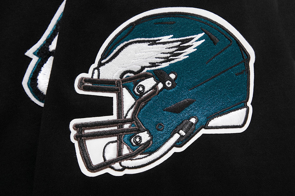 NFL PHILADELPHIA EAGLES CLASSIC CHENILLE CHANDAIL À CAPUCHON EN MAILLE DOUBLE À GLISSIÈRE POUR HOMME (NOIR)