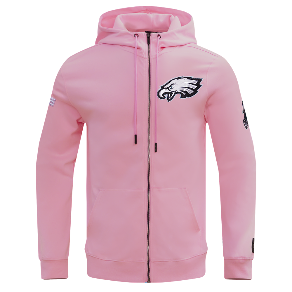NFL PHILADELPHIA EAGLES CLASSIC CHENILLE MEN'S FZ HOODIE (PINK)