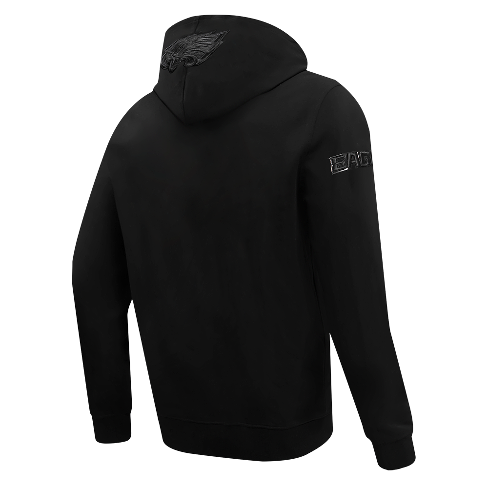 NFL PHILADELPHIA EAGLES TRIPLE BLACK CHANDAIL À CAPUCHON EN MAILLE DOUBLE POUR HOMME (TRIPLE NOIR HOMME)