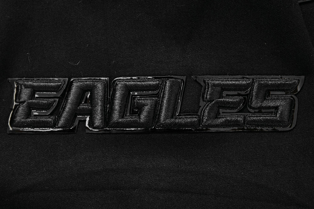NFL PHILADELPHIA EAGLES TRIPLE BLACK CHANDAIL À CAPUCHON EN MAILLE DOUBLE POUR HOMME (TRIPLE NOIR HOMME)